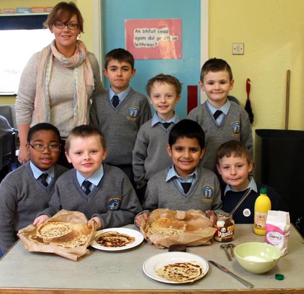 Second Class enjoy pancakes